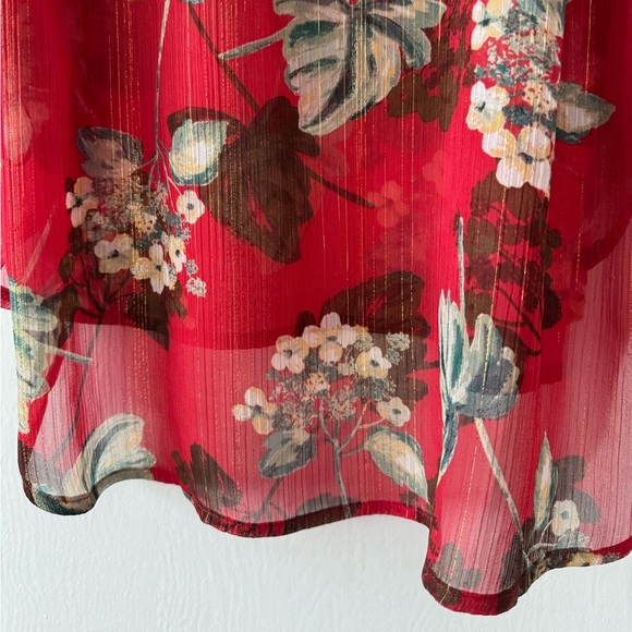 LC Lauren Conrad Red Floral Blouse - Picture 10 of 11